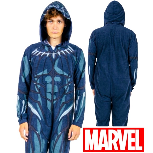 Bioworld MARVEL Black Panther Men's Hooded Union Suit Sz S - Picture 1 of 7